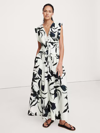 Linen Cinch-Waist Maxi Dress | Banana Republic (US)