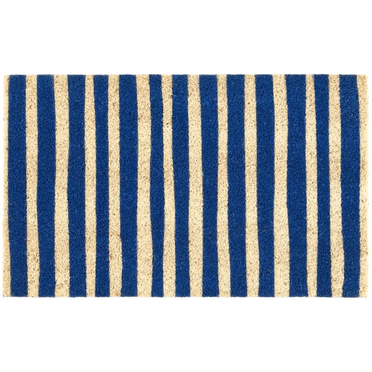 Mainstays Blue Summer Stripes Coir Outdoor Doormat, 18"x30" | Walmart (US)