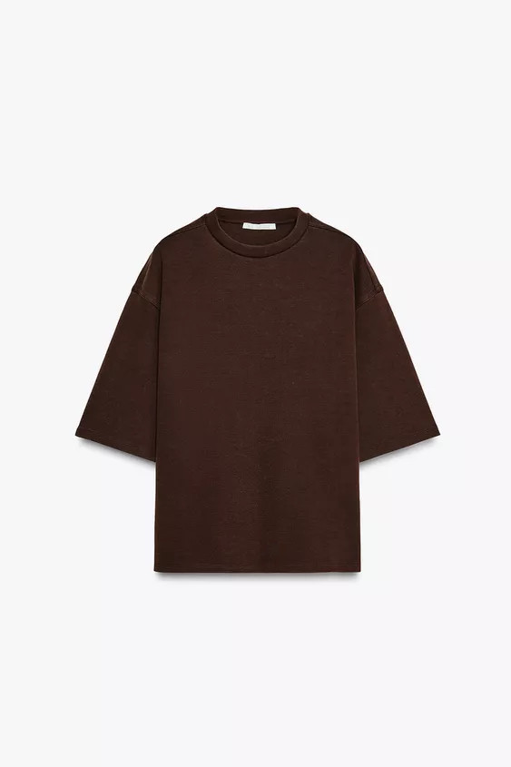 WASHED EFFECT INTERLOCK T-SHIRT | Zara UK