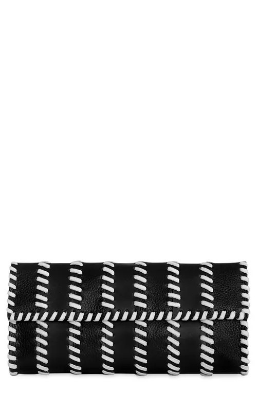 Rebecca Minkoff Whipstitch Patchwork Leather Clutch in Black/White at Nordstrom | Nordstrom