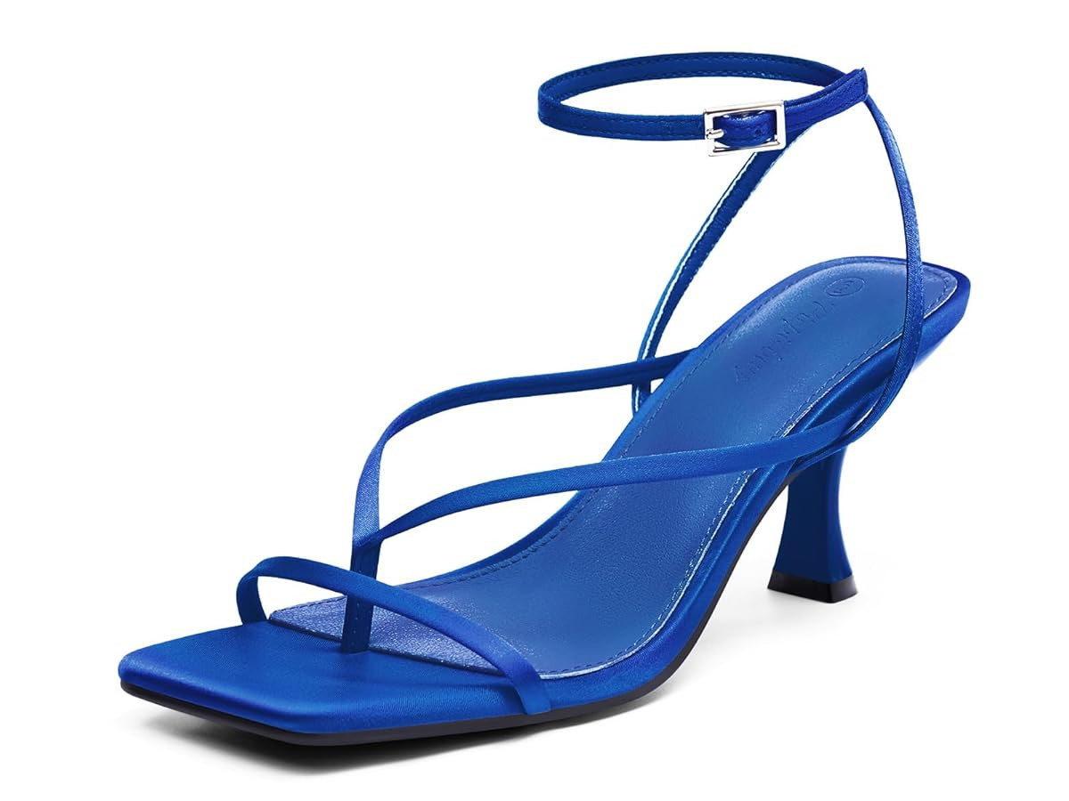PiePieBuy Women's Lace Up Heeled Sandals Square Flip Flop High Heels Strappy Party Shoes | Amazon (US)