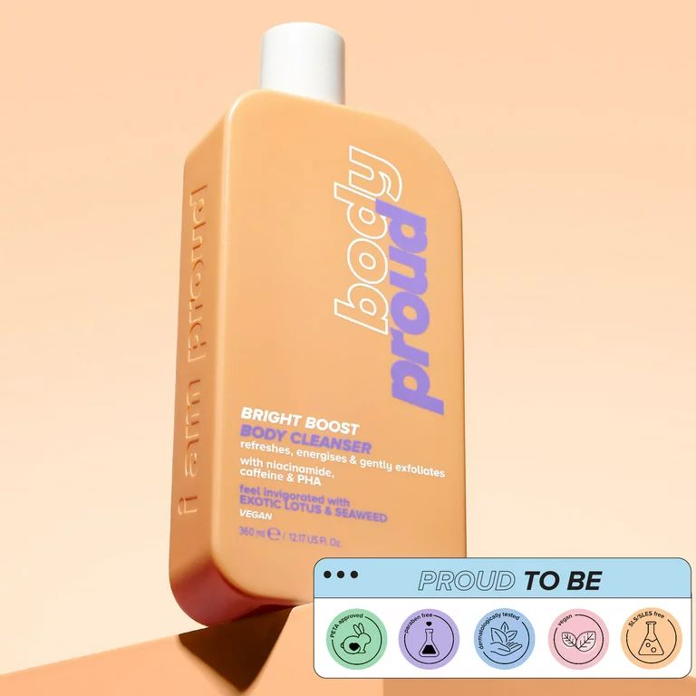 Body Proud, Bright Boost Body Wash Cleanser gel with Niacinamide, 12.17 fl oz | Walmart (US)