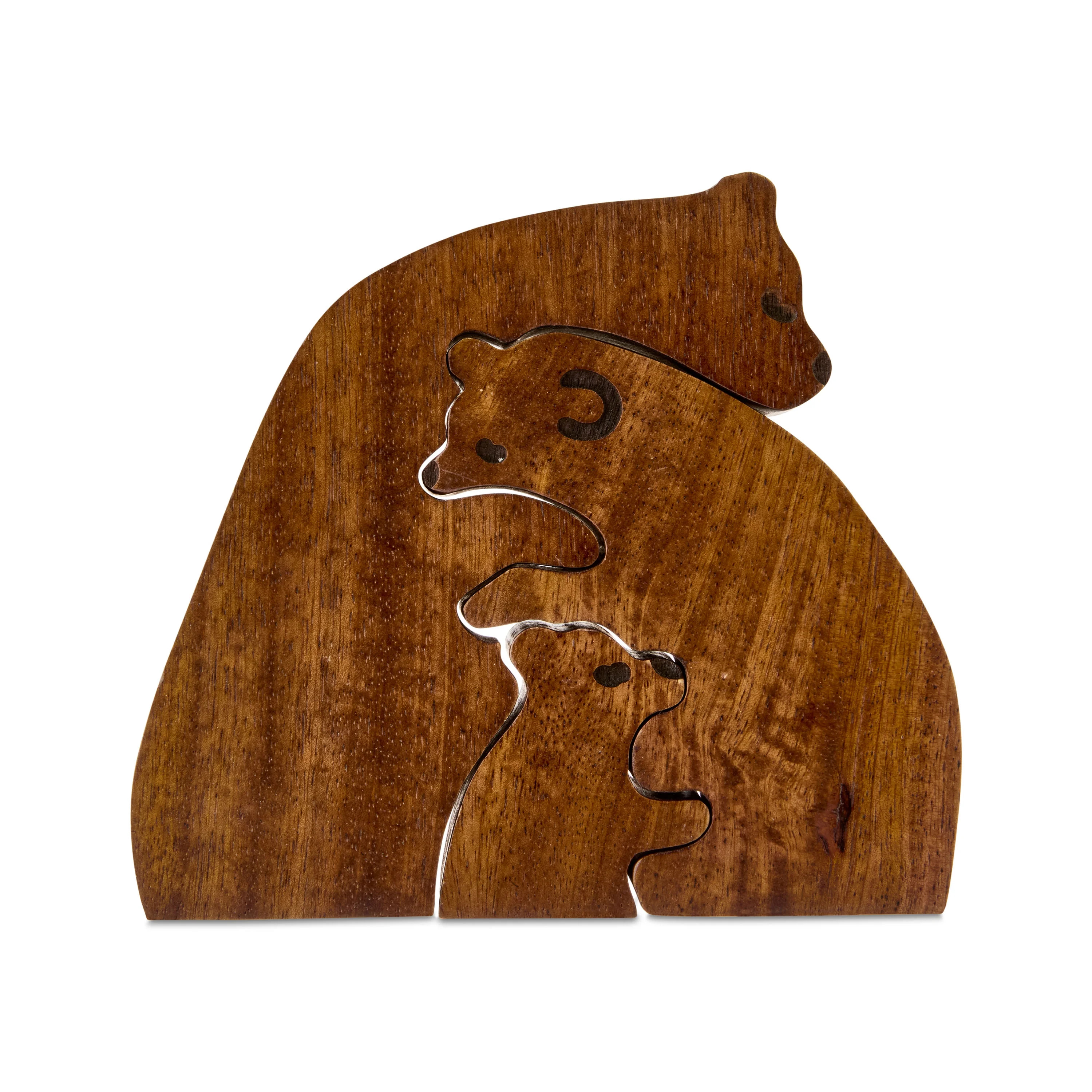 Mango Wood Nested Bear Christmas Tabletop Decoration, Brown, 3 Pieces, by Holiday Time | Walmart (US)