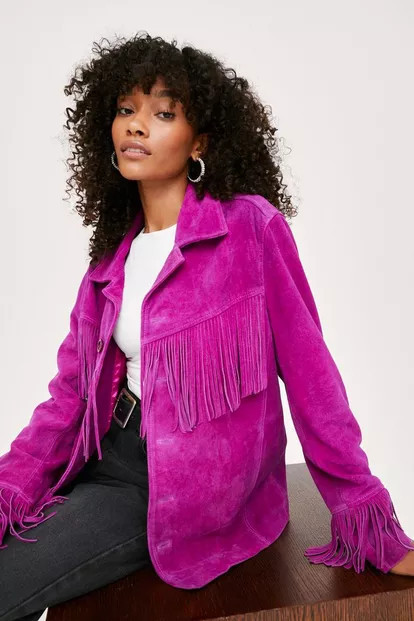 Real Suede Oversized Fringe Jacket | Nasty Gal (US)