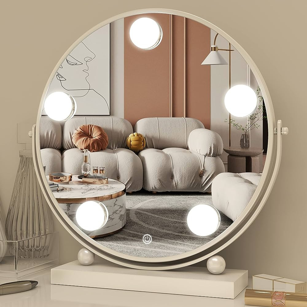 Vierose 13''x13''LED Hollywood Vanity Mirror with Lights,Makeup Mirror with 9 Dimmable Bulbs,Ligh... | Amazon (US)