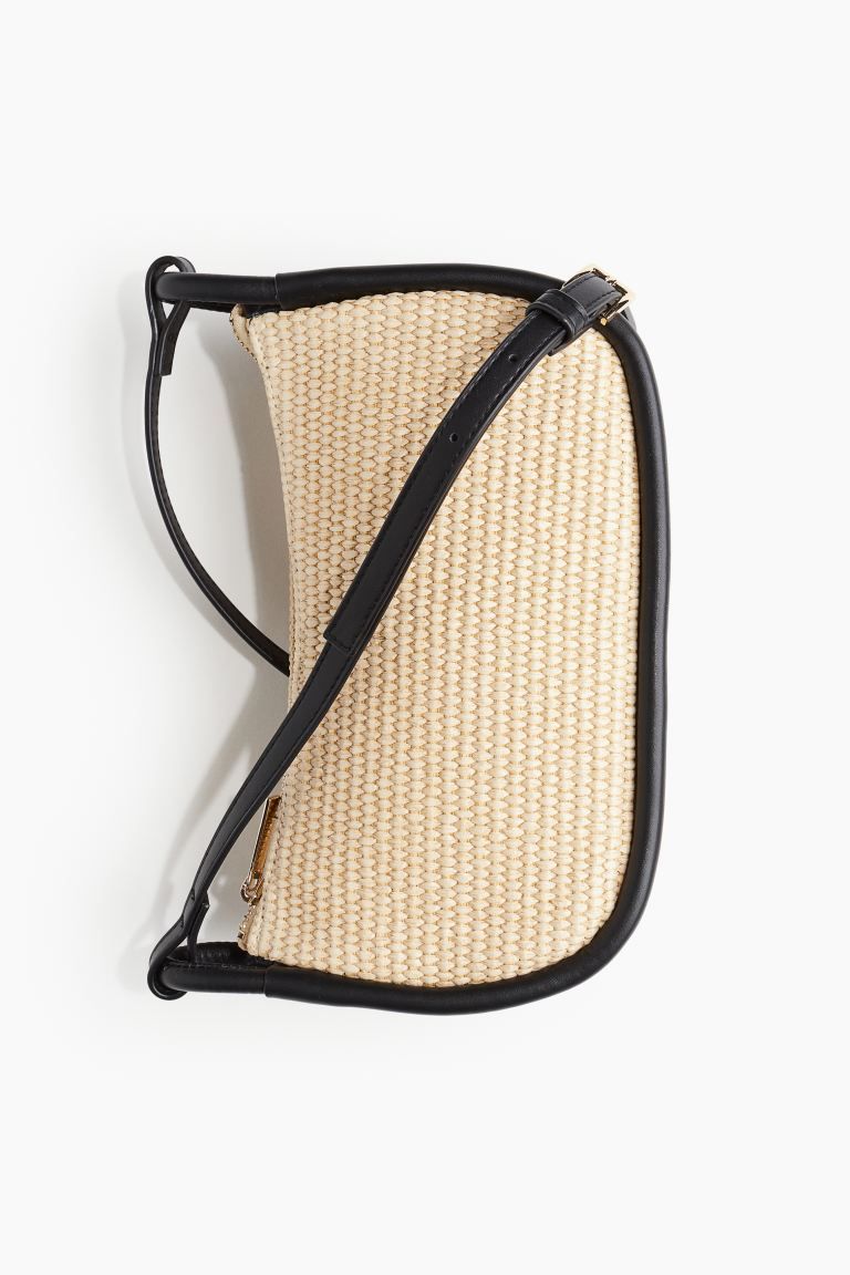 Crossbody straw bag - Beige/Black - Ladies | H&M GB | H&M (UK, MY, IN, SG, PH, TW, HK)