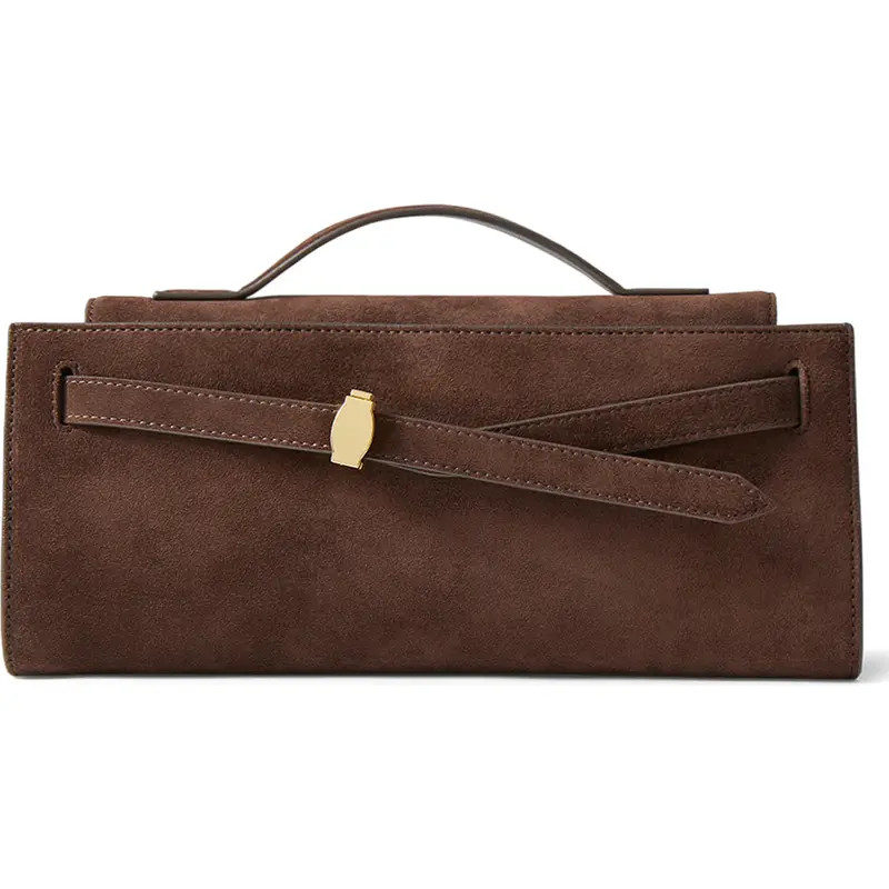 Veronica Beard Dash Suede Clutch in Tobacco at Nordstrom | Nordstrom
