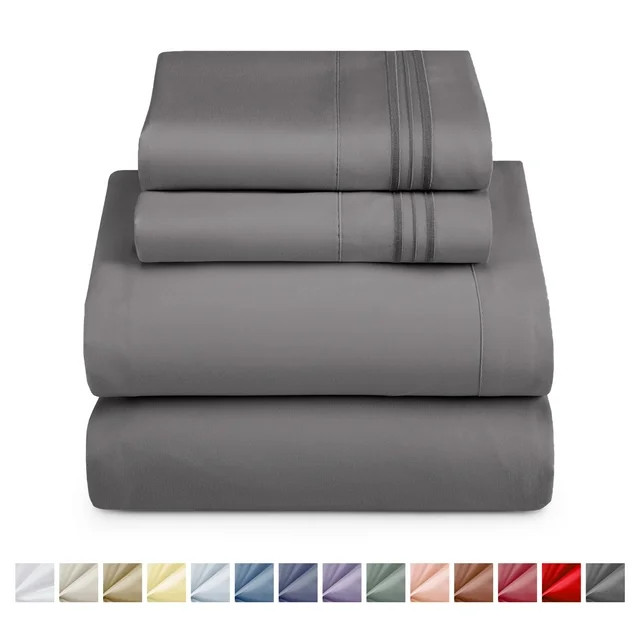 Nestl Bed Sheet Sets, 1800 Series Deep Pocket 4 Piece Bedding, Luxury Soft Microfiber Queen Sheet... | Walmart (US)