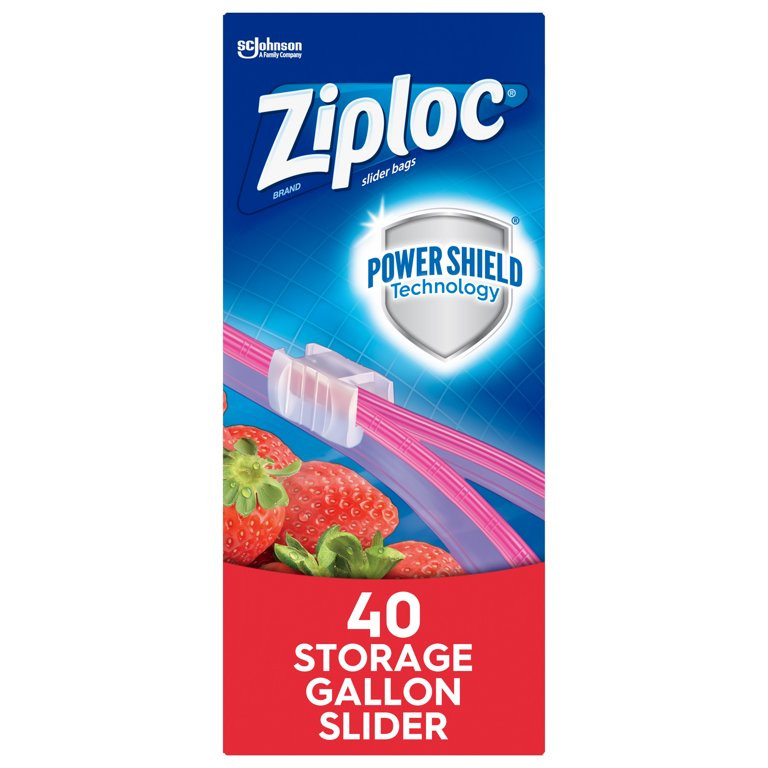 Ziploc Brand Gallon Slider Storage Bags, with Power Shield Technology, 40 Count | Walmart (US)
