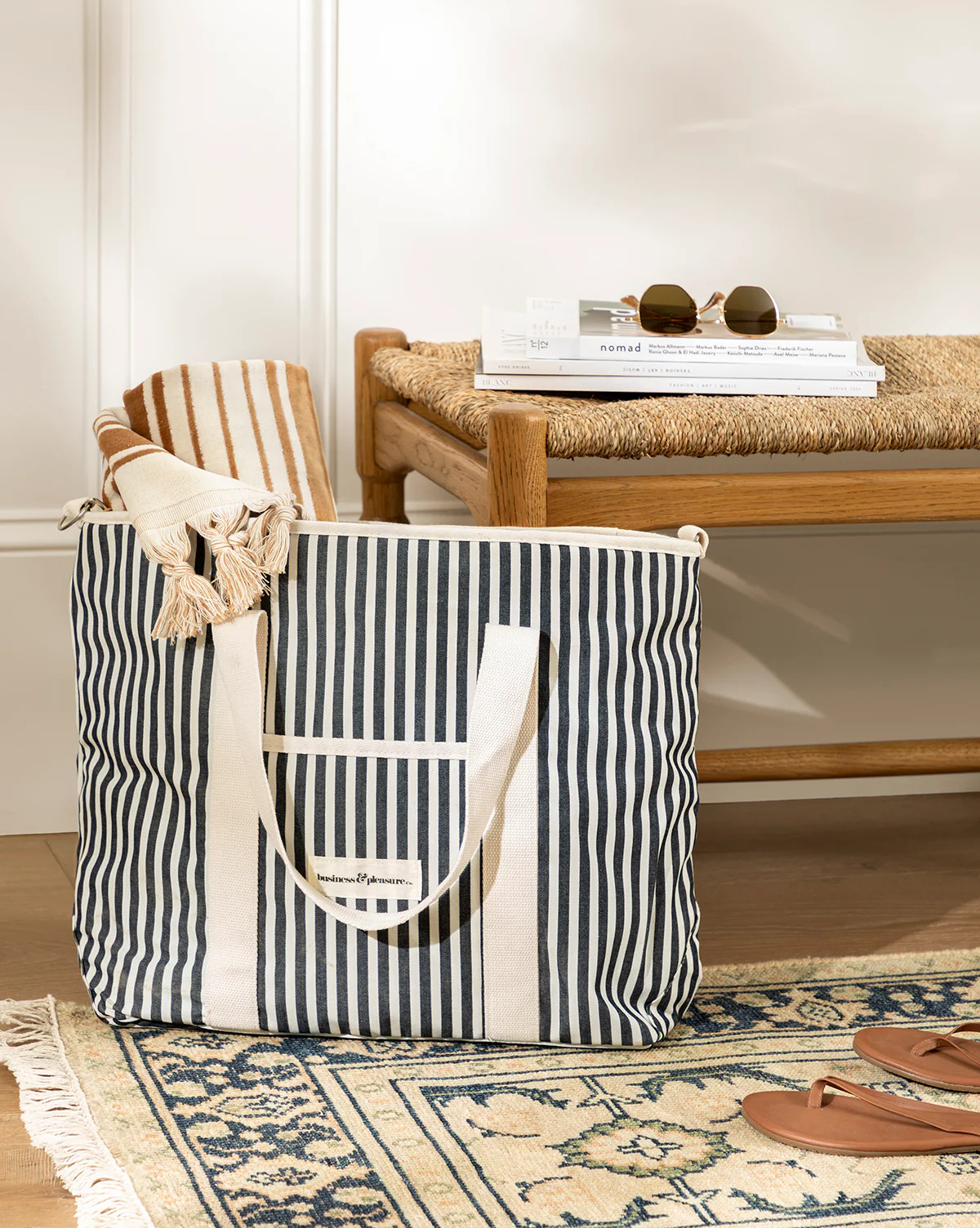 Navy Striped Cooler Bag | McGee & Co. (US)