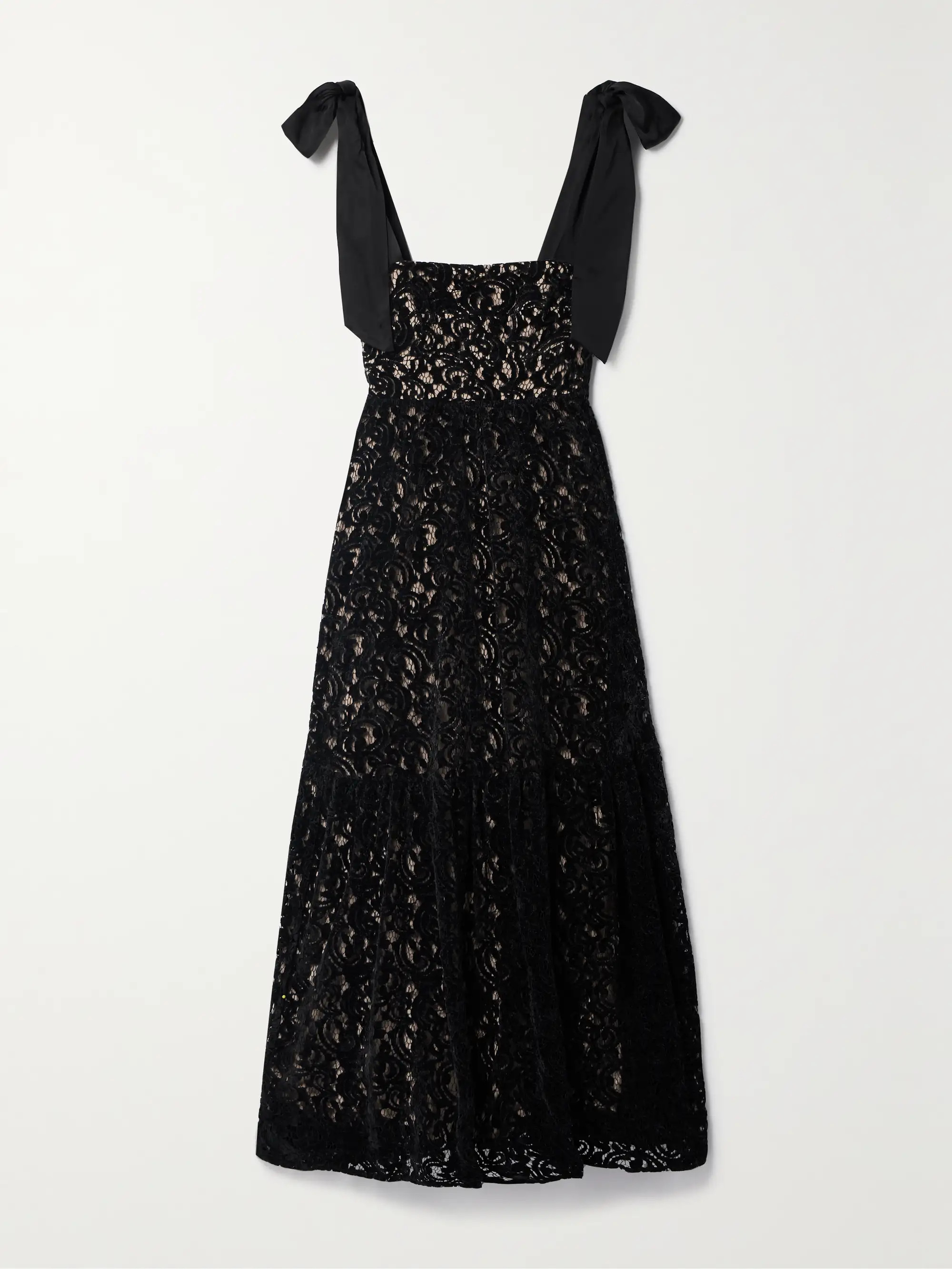 Satin-trimmed velvet guipure lace maxi dress | NET-A-PORTER (UK & EU)