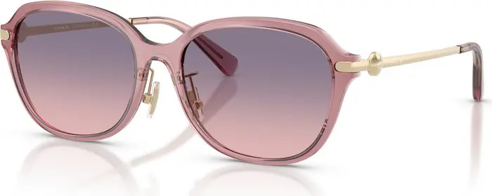 56mm Gradient Polarized Rectangular Sunglasses | Nordstrom