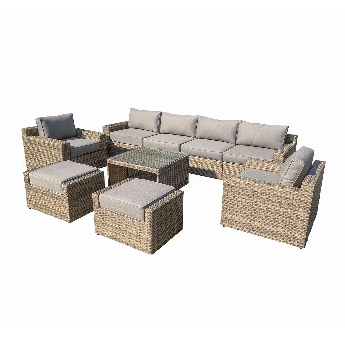 8-Person Patio Conversation Set with Cushions | Wayfair North America