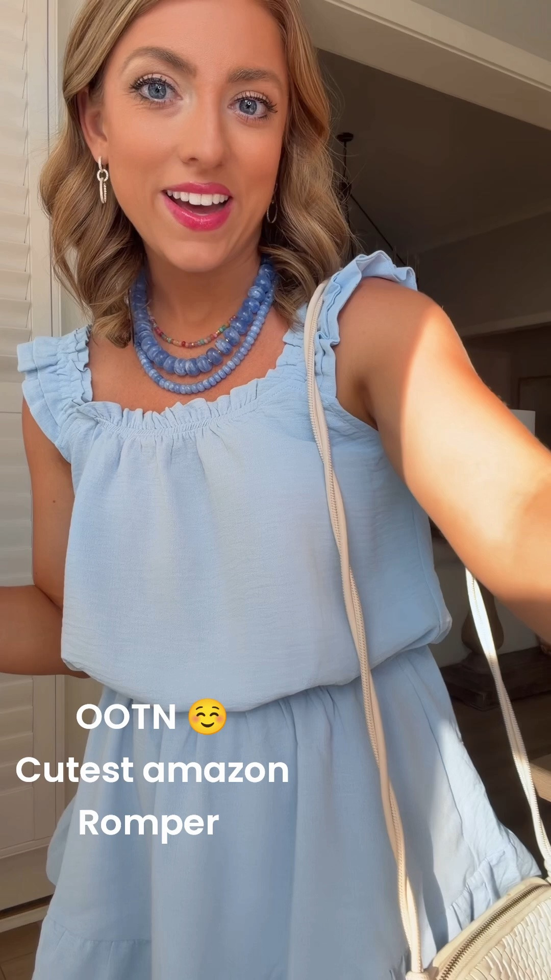 The outfit that came with me to dinner tonight. 🩵✨ This adorable Amazon romper is one of those throw-on-and-go pieces that looks effortlessly put together! I love the soft blue color, the feminine ruffle details, and how lightweight it is for hot summer nights. I paired it with my favorite Walmart jelly flats and colorful beaded accessories for the perfect coastal-inspired look.

It’s comfortable, flattering, and so easy to dress up or down for vacation, dinner, date night, or weekend outings. Definitely one of those pieces you’ll reach for all season long!

#amazonfashion #amazonromper #summerromper #amazonfinds #vacationoutfit #coastalstyle #summerstyle #walmartfashion #walmartshoes #jellyflats #affordablefashion #casualchic #summerootd #vacationstyle #fashionfinds #amazonstyle #ootd

#LTKootd #LTKPetite