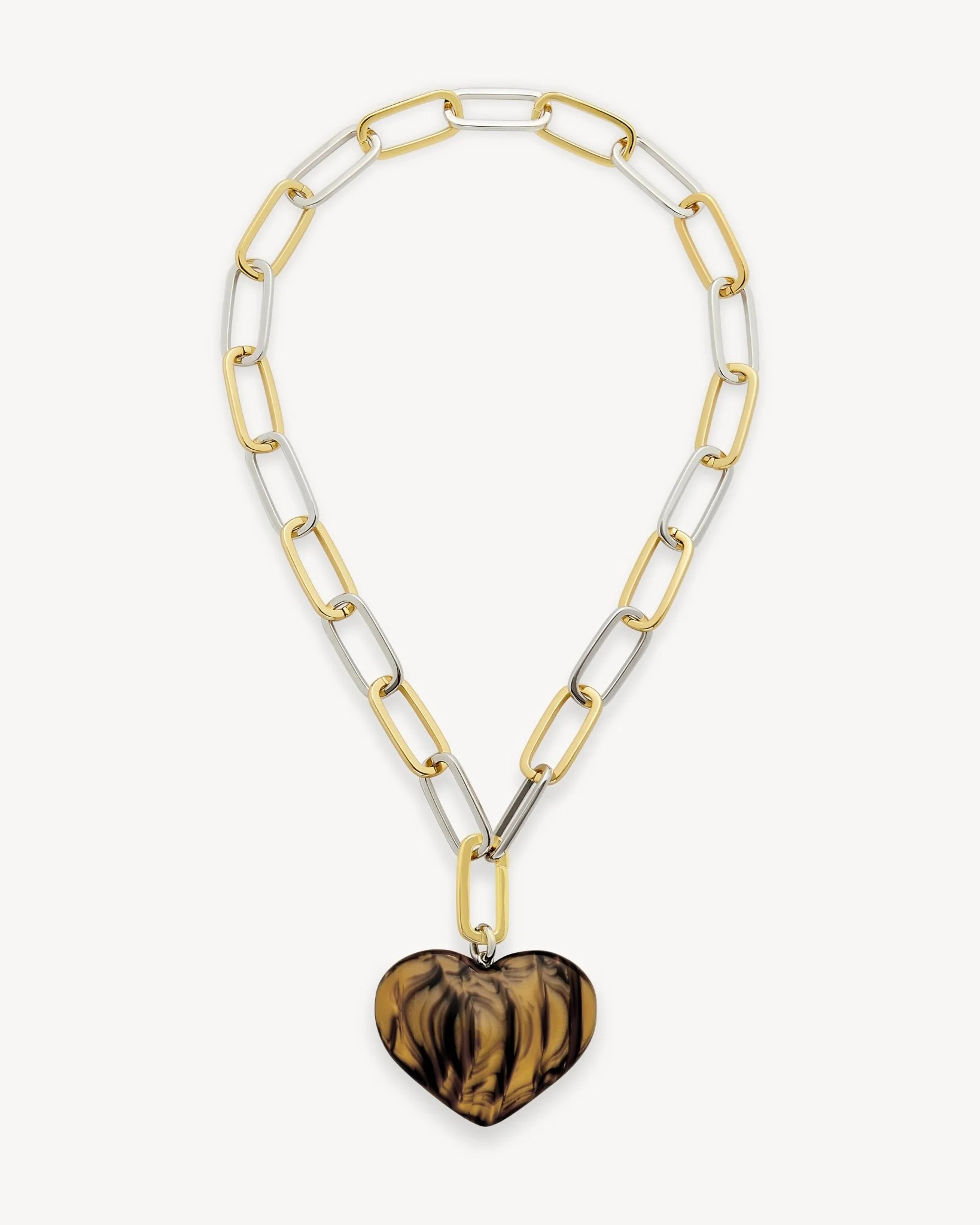 Grande Heart Pendant Necklace in Tiger's Eye | Machete