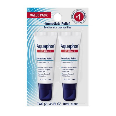 Aquaphor Immediate Relief Lip Repair Balm - 2ct/ 0.70 fl oz: Moisturizing, Paraben-Free, Unflavored | Target