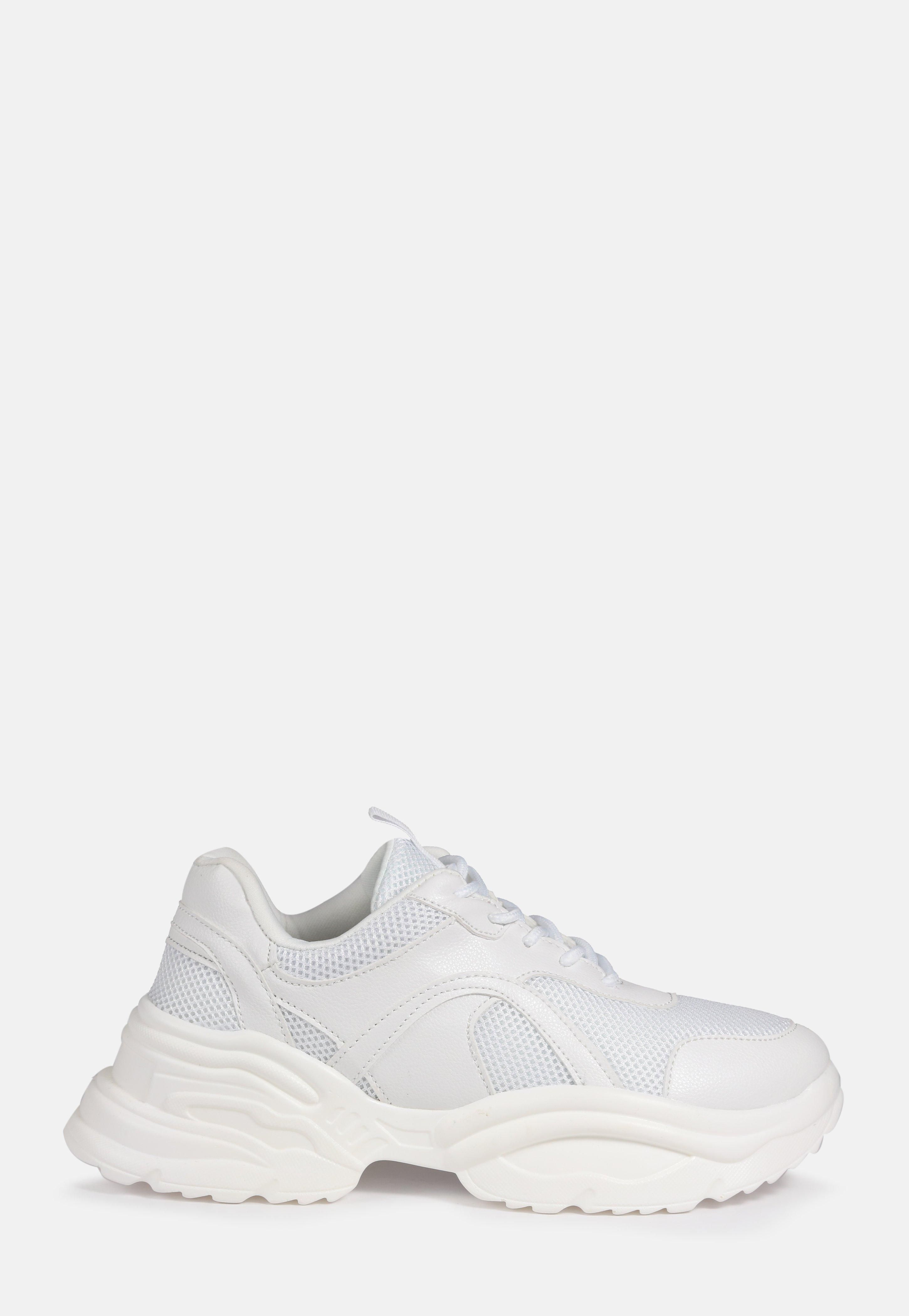 White Chunky Wave Sneakers | Missguided (US & CA)