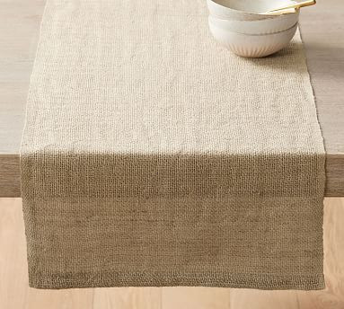 Bolinas Neutral Handwoven Jute Table Runner | Pottery Barn (US)