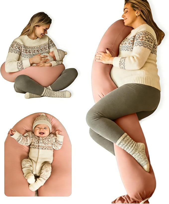 Pregnancy Pillow 5-in-1 【Cooling Cover, Adjustable to Grow with Belly】 Beanbag Style, Lockabl... | Amazon (US)