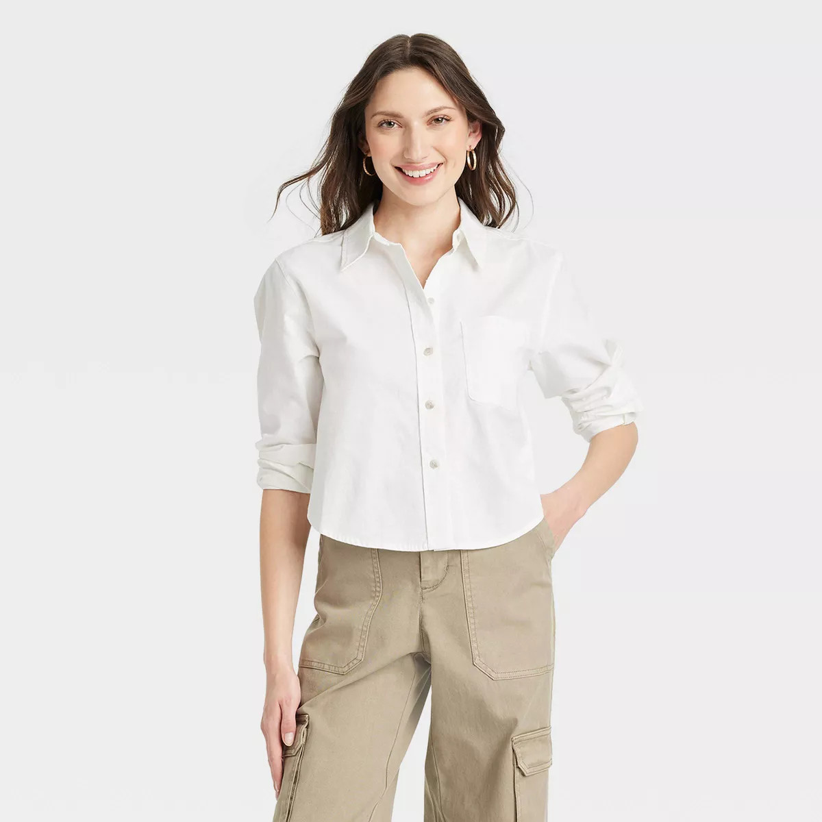 Women's Long Sleeve Collared Button-Down Shirt - Universal Thread™ | Target