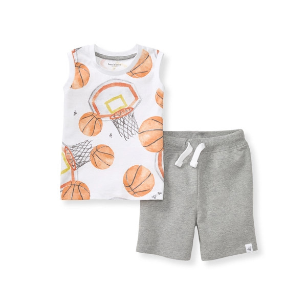 Basketball Organic Tank Top & Shorts Set | Burts Bees Baby