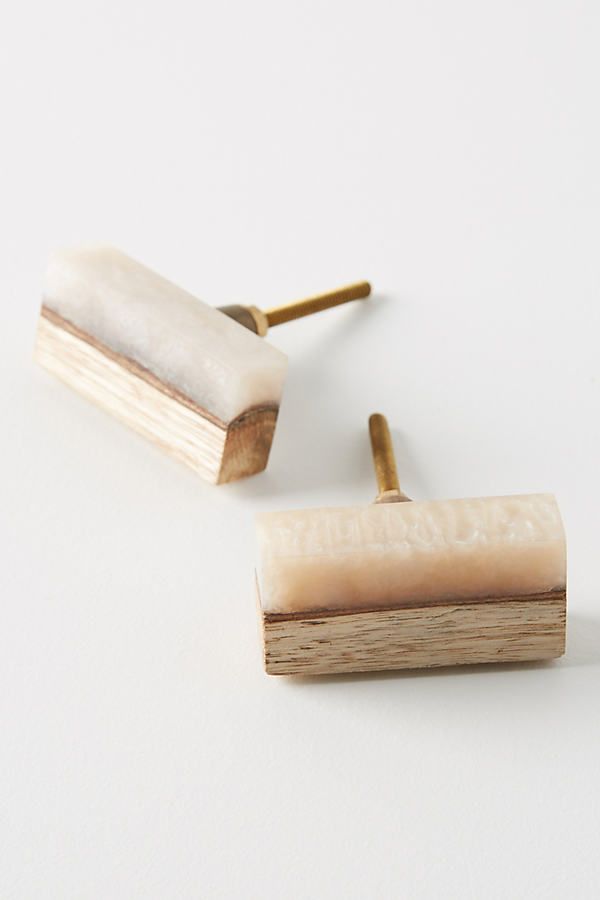 Frosted Timber Knobs, Set of 2 By Anthropologie in Brown Size SET OF 2 | Anthropologie (US)
