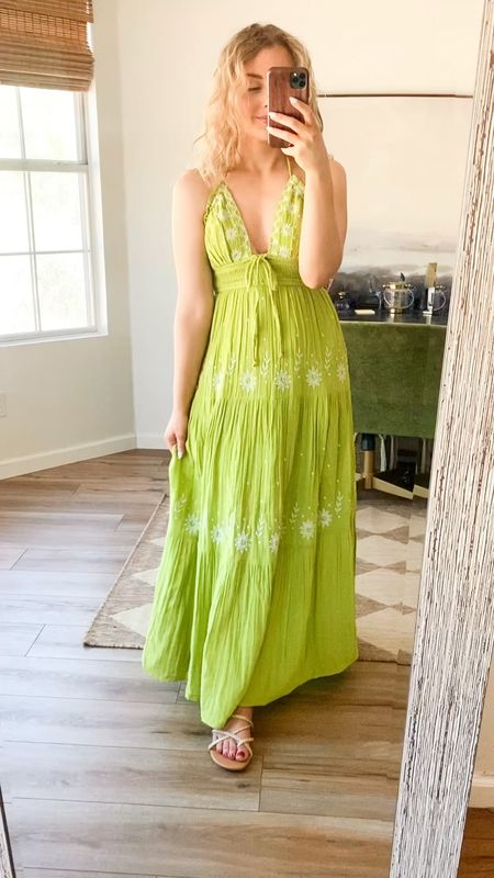 Dress. Summer dresses. Sun dress. Maxi dress. Green dress. Lime green dress. Wedding guest dress. 

#LTKwedding #LTKSeasonal #LTKFind