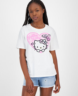 Love Tribe Juniors' Hello Kitty Valentine's Day Graphic T-Shirt  - Macy's | Macy's