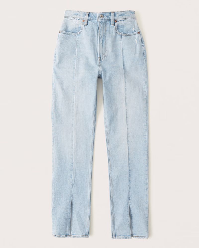 Curve Love Ultra High Rise 90s Straight Jeans | Abercrombie & Fitch (US)