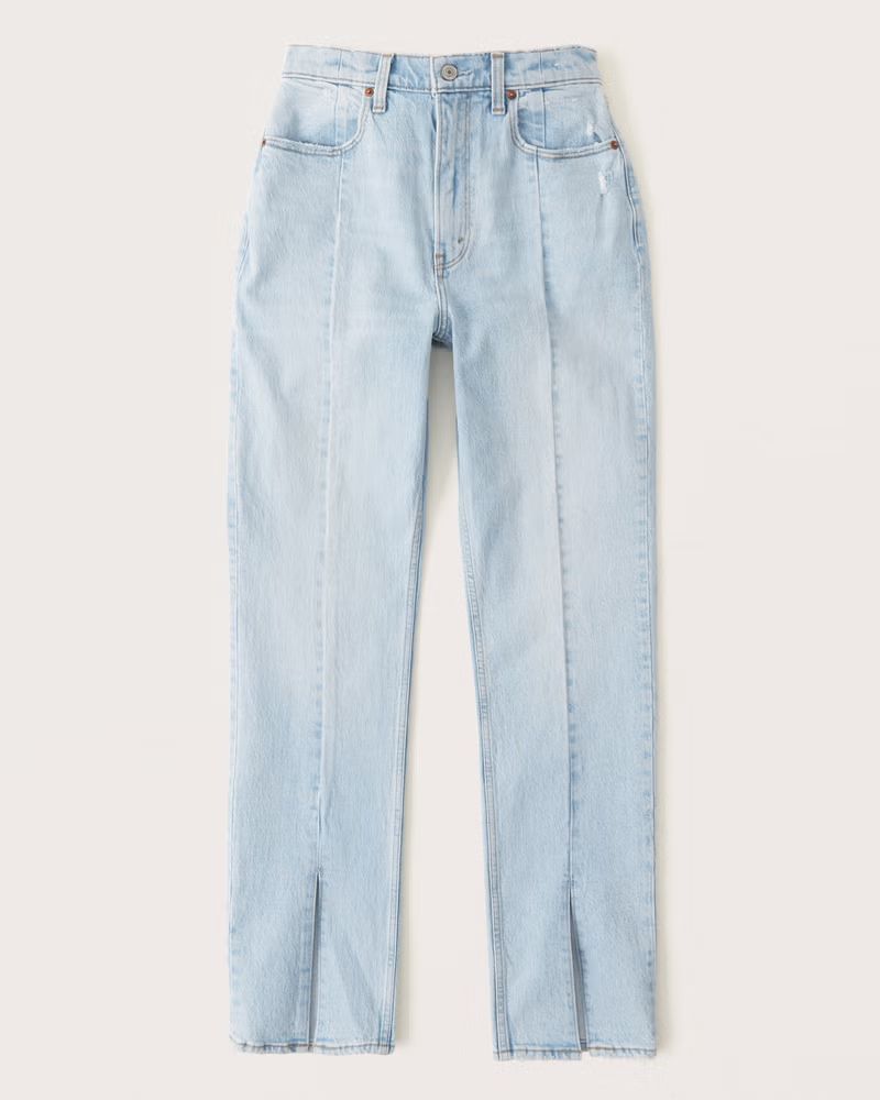 Women's Curve Love Ultra High Rise 90s Straight Jeans | Women's Bottoms | Abercrombie.com | Abercrombie & Fitch (US)
