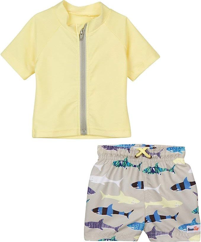 SwimZip Boy's Short Sleeve Rash Guard Swimsuit Set - UPF 50+ Sun Protection | Amazon (US)