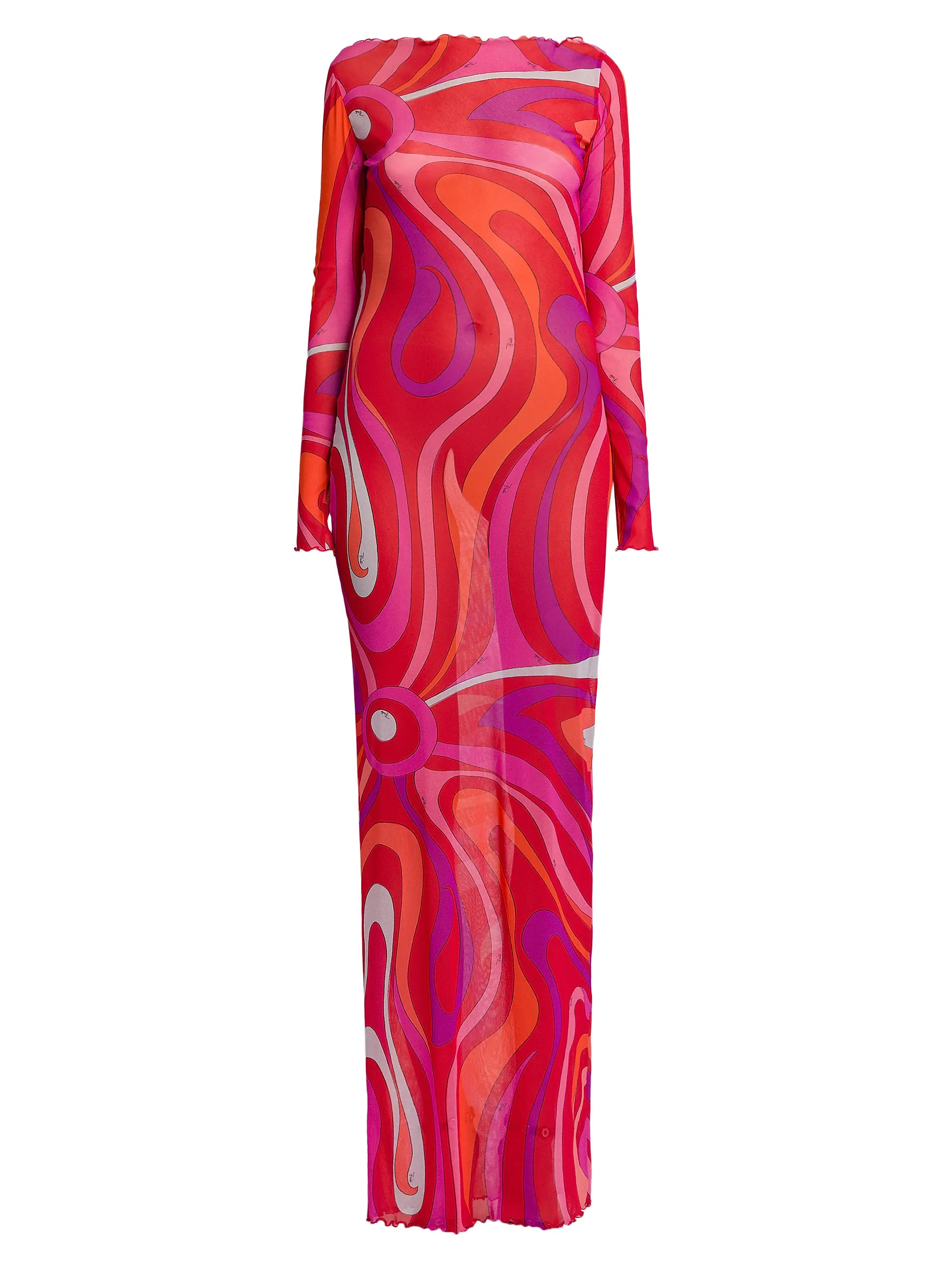 Pucci Abstract-Print Sheer Maxi Dress | Saks Fifth Avenue | Saks Fifth Avenue