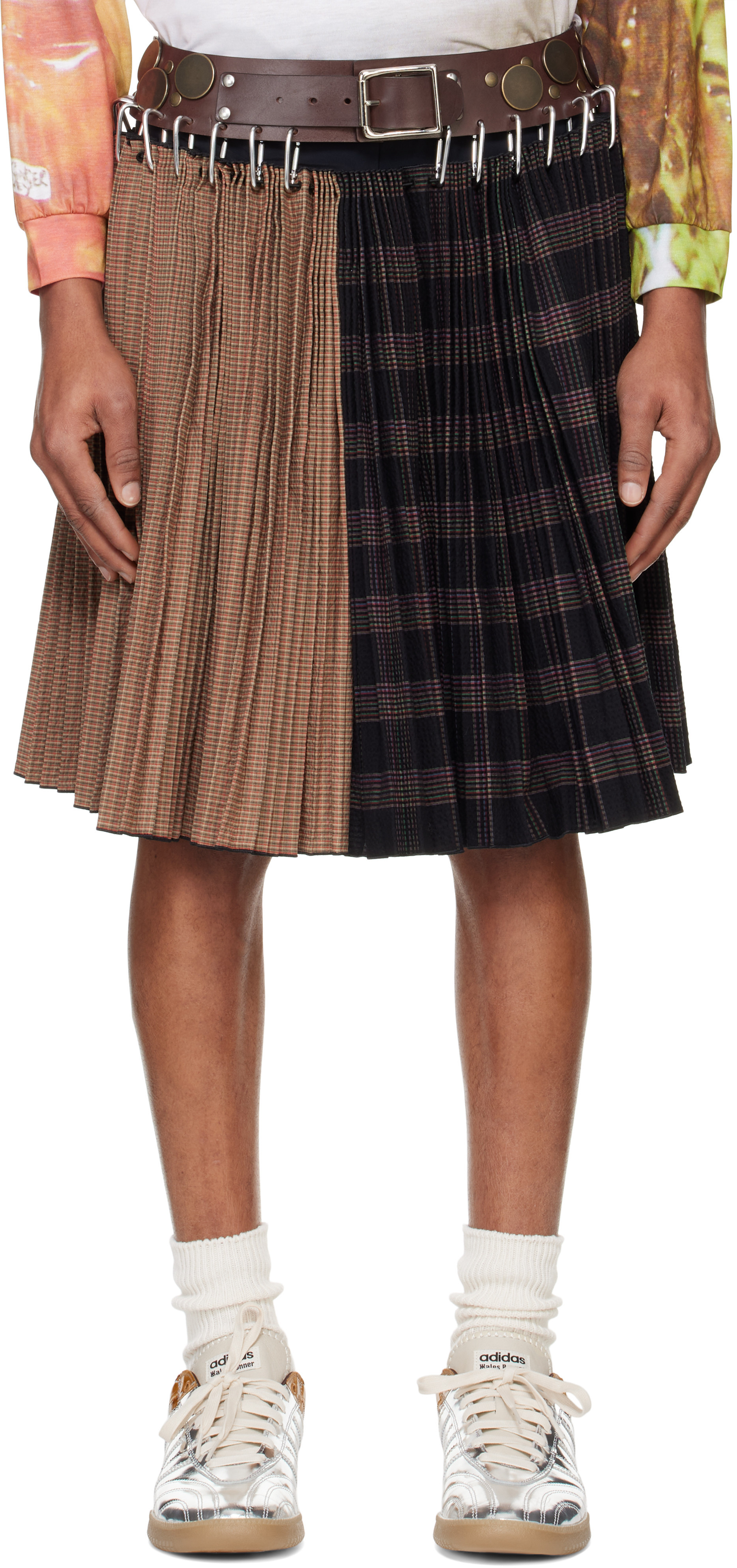 Chopova Lowena Black & Brown Thunder Knee Carabiner Skirt | SSENSE