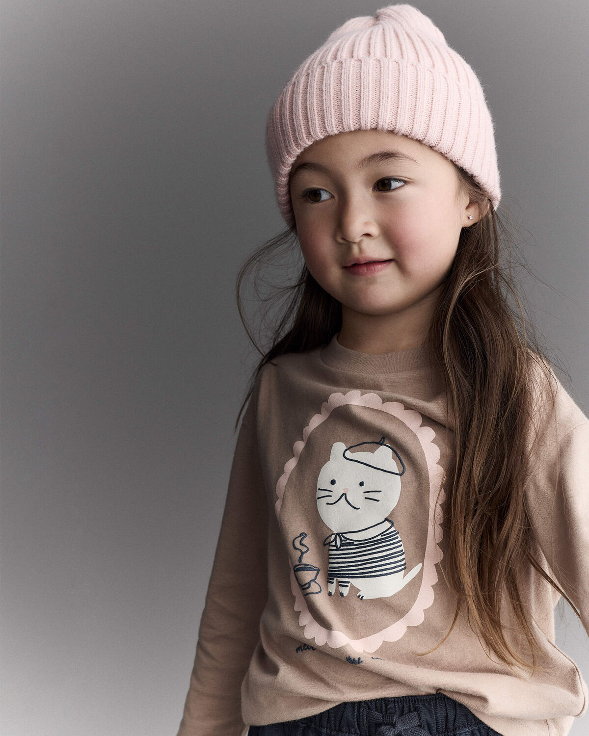Toddler Girl Cocoa Cat Long-Sleeve Graphic Tee - Tan | Carter's Inc