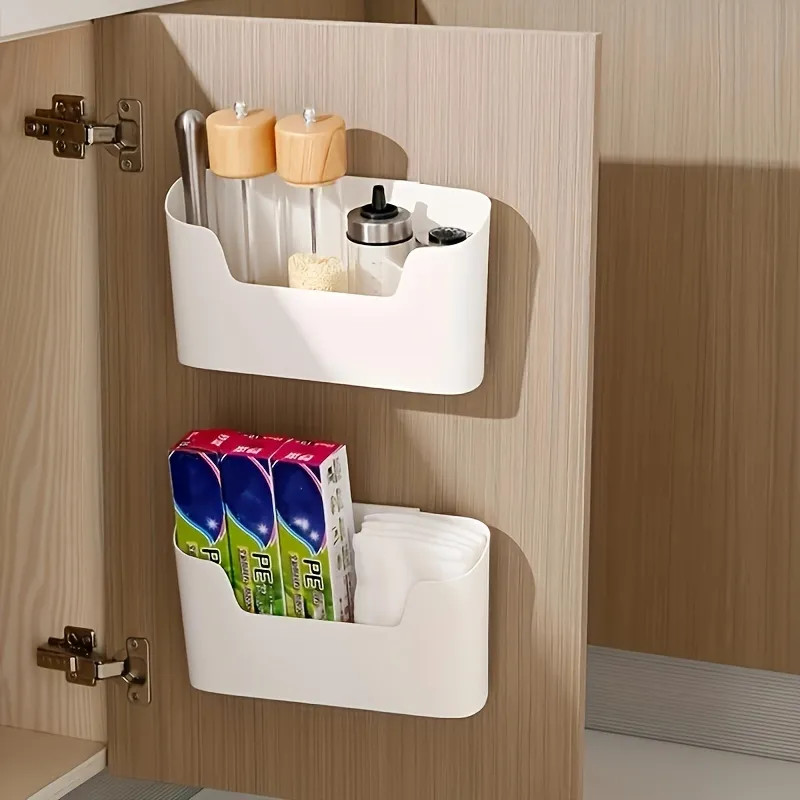 1pc Convenient Wall-Mounted Storage Box for Kitchen, Bathroom, Office, Bedroom - Punch-Free Cabin... | Temu Affiliate Program