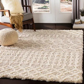 Newton Geometric Moroccan Trellis Shag Area Rug | Bed Bath & Beyond