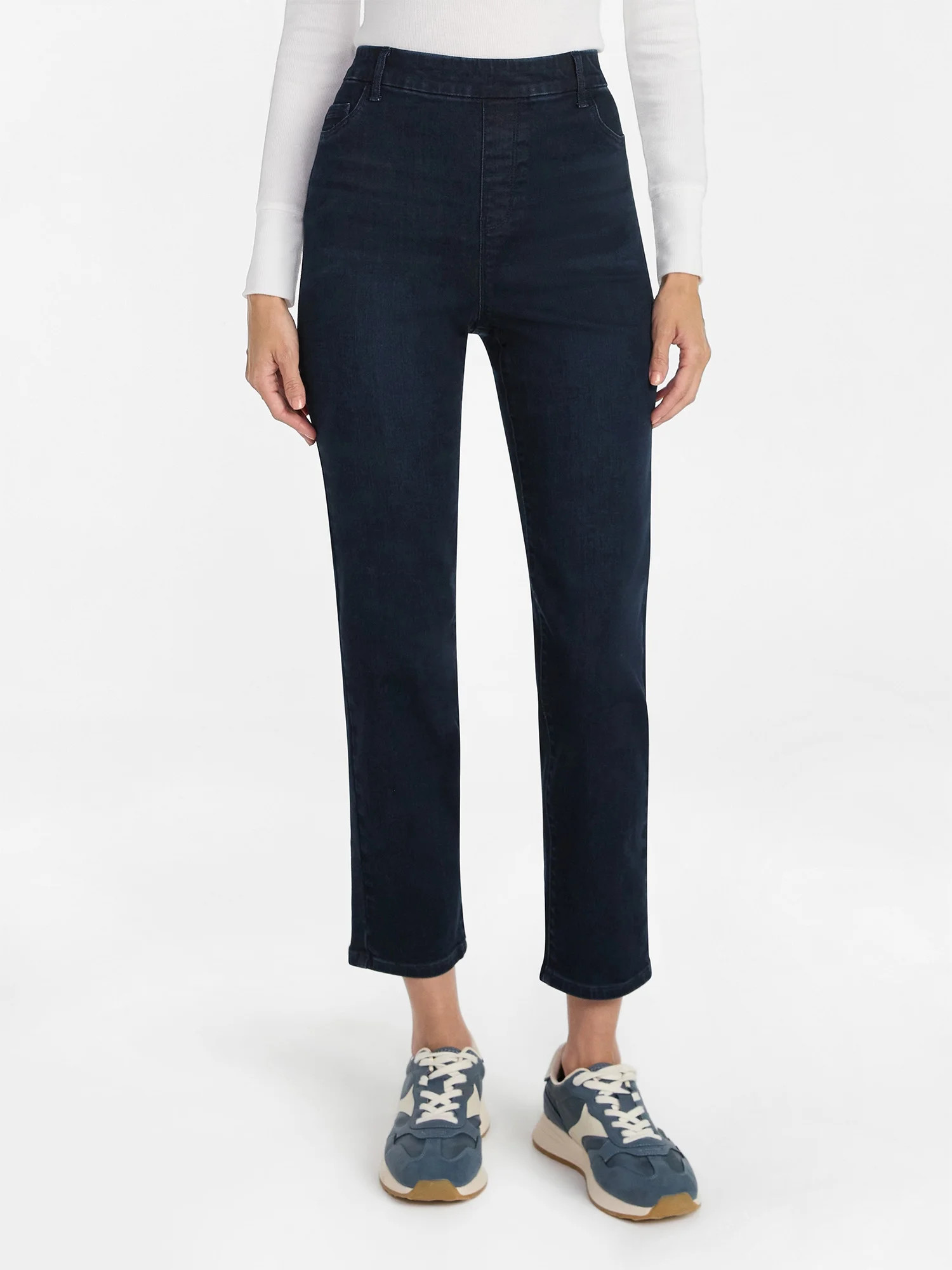 Time and Tru Women's High Rise Straight Leg Denim Jegging, 27.5" Inseam, Sizes XS-XXXL | Walmart (US)