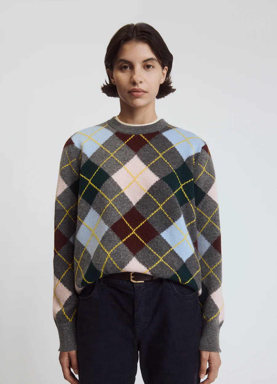 Ava Argyle Crewneck in Multi | &Daughter