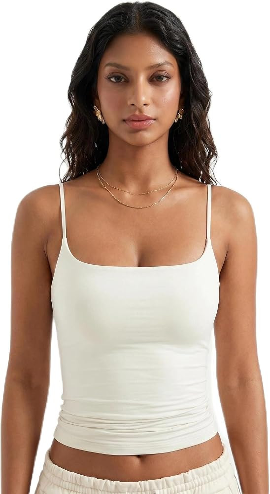 Women Sexy Square Neck Tank Top Summer Y2K Going Out Top Casual Camisole Shirts | Amazon (US)