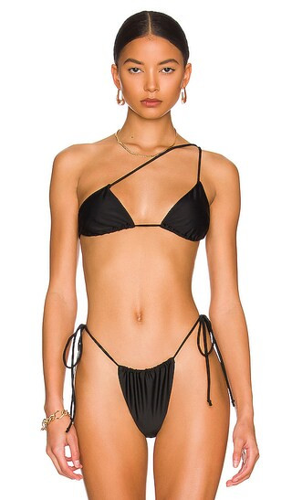 Samara Asymmetrical Bikini Top in Black | Revolve Clothing (Global)