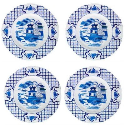 SET OF 4 PAGODA MELAMINE DINNER PLATES | Wayfair North America