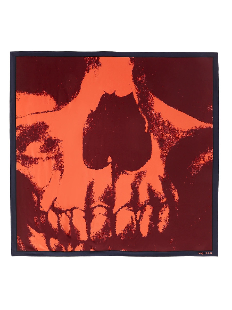 Women's Exploded Skull Silk Twill Scarf - Coral Burgundy | Saks Fifth Avenue
