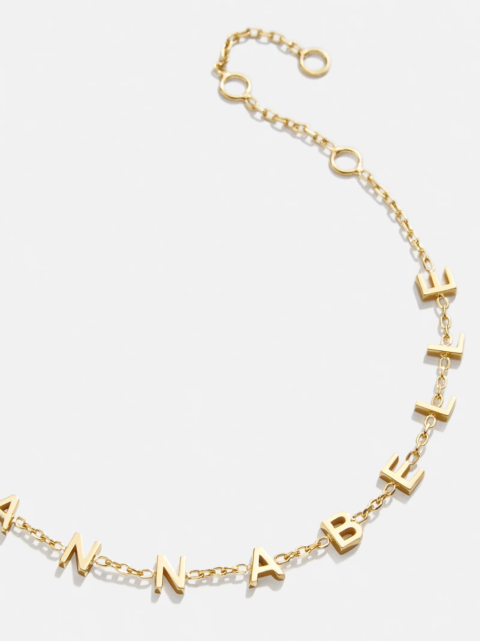 Mini 18K Gold Custom Spaced Letter Name Bracelet | BaubleBar (US)