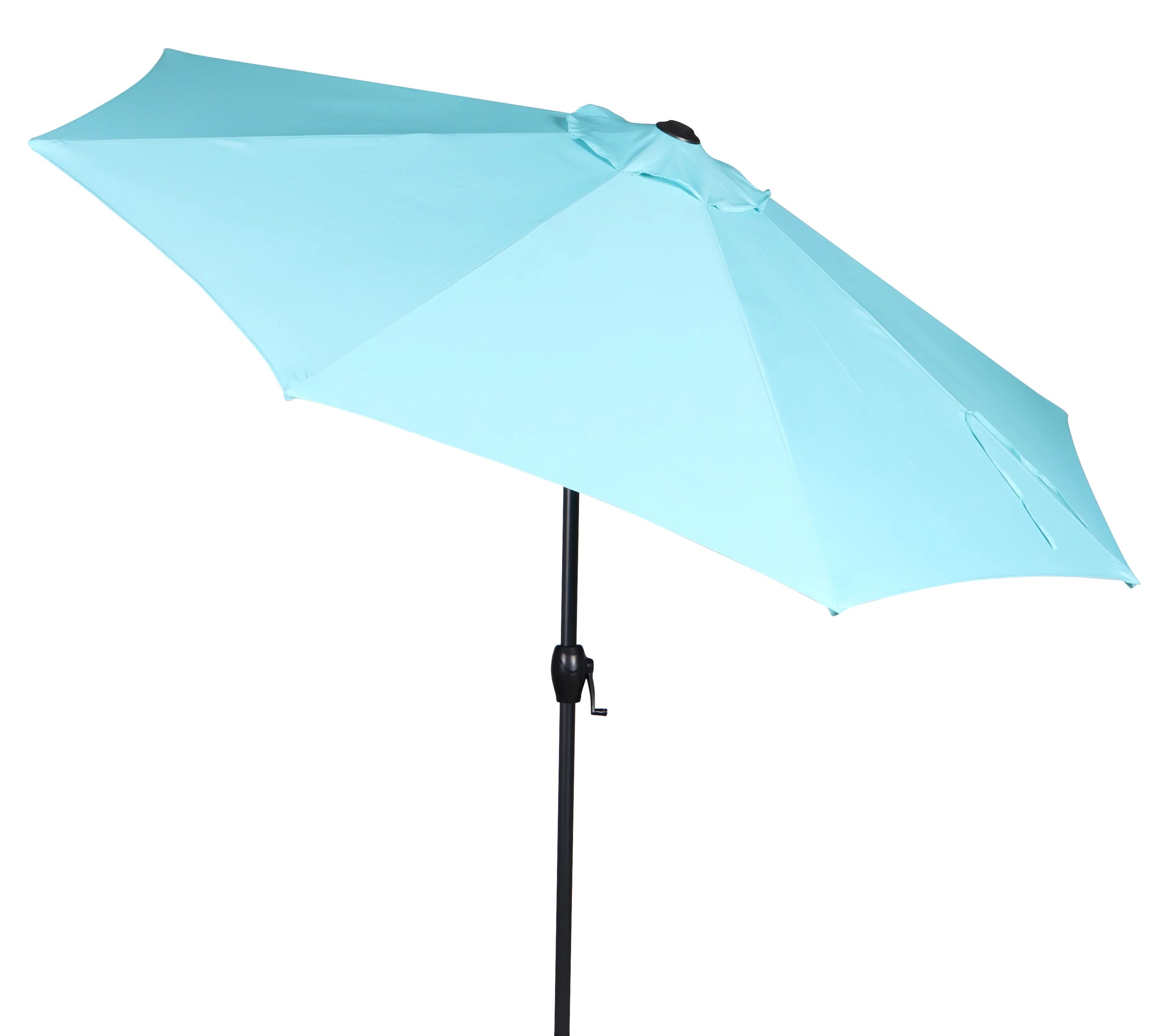 Mainstays 9ft Aqua Round Outdoor Tilting Market Patio Umbrella with Crank | Walmart (US)