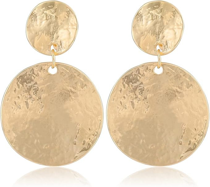 Metal Clip On Earrings Women Gold Clip Earrings For Women Non Pierced Dangle Drop Earrings Statem... | Amazon (US)