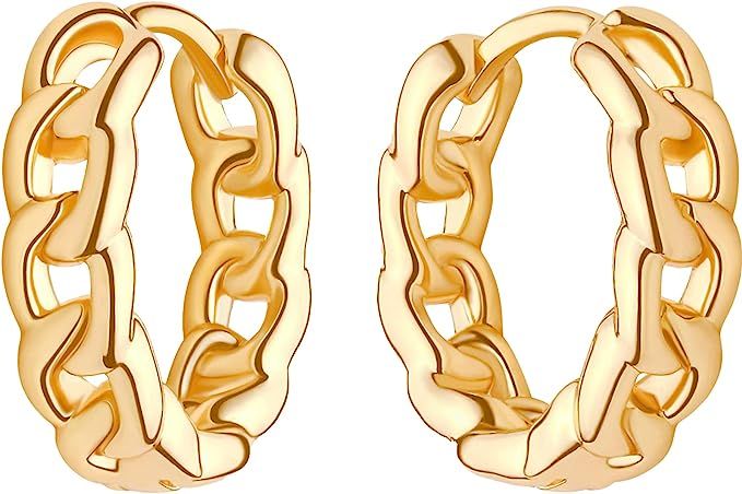 COLROV Dainty Huggie Hoop Earrings,14K Gold Plated Cubic Zirconia Snake Round Dot Tassel Dangle D... | Amazon (US)