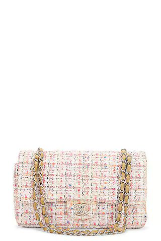 Chanel Medium Quilted Tweed Double Flap Chain Shoulder Bag | FWRD 