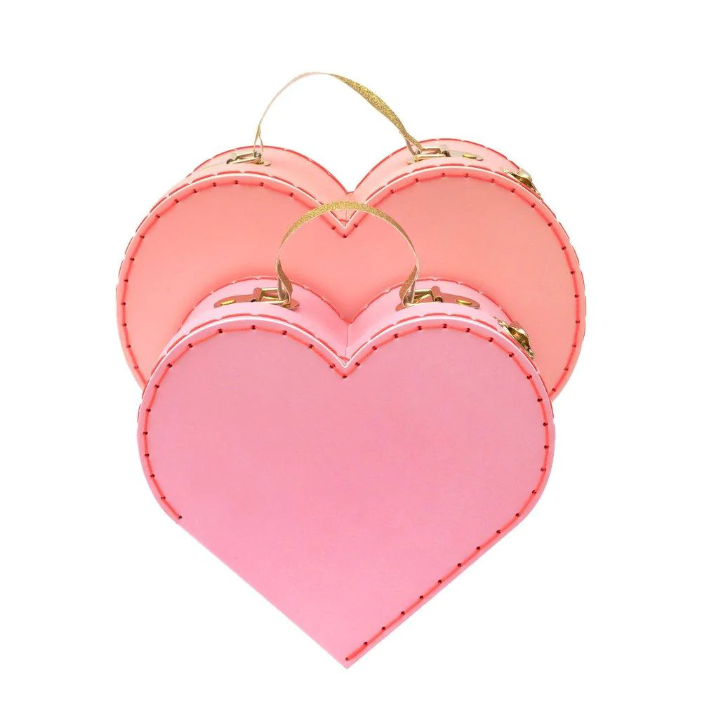 Heart Suitcases | Pink Antlers