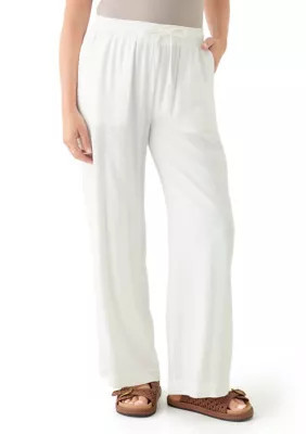 Fever Women's Petite Linen Trousers, White, PS | Belk