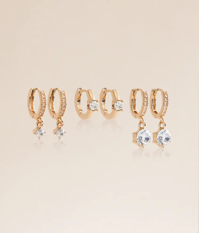3 Pack Trio Glitz Hoop Earring Set | Buckle
